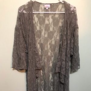 LulaRoe Shirley lace grey in large